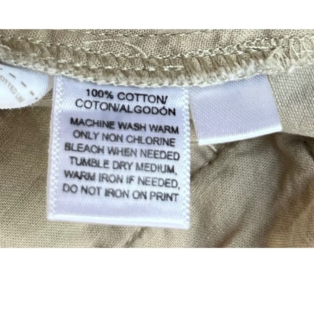 Ann Taylor LOFT Womens Khaki Beige Cotton Chino Shorts Size 4 Mid Rise 4 Inseam